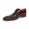 Fennix Italy "Logan" Chocolate Genuine Alligator Lace-Up Dress Shoes.